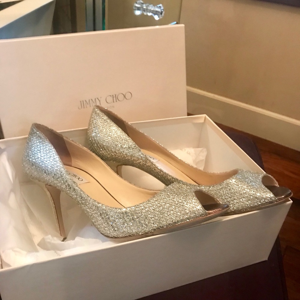 Jimmy Choo Evelyn 85 Shoe Champagne
